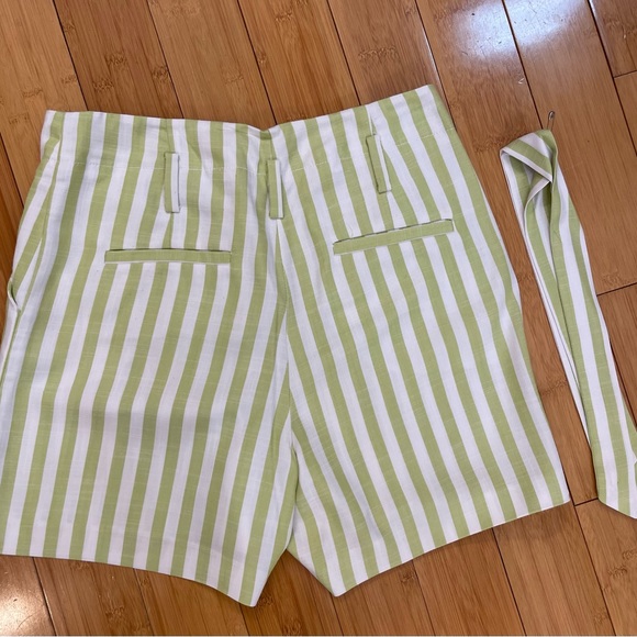 Green and White striped shorts Sz 10 - Picture 2 of 5